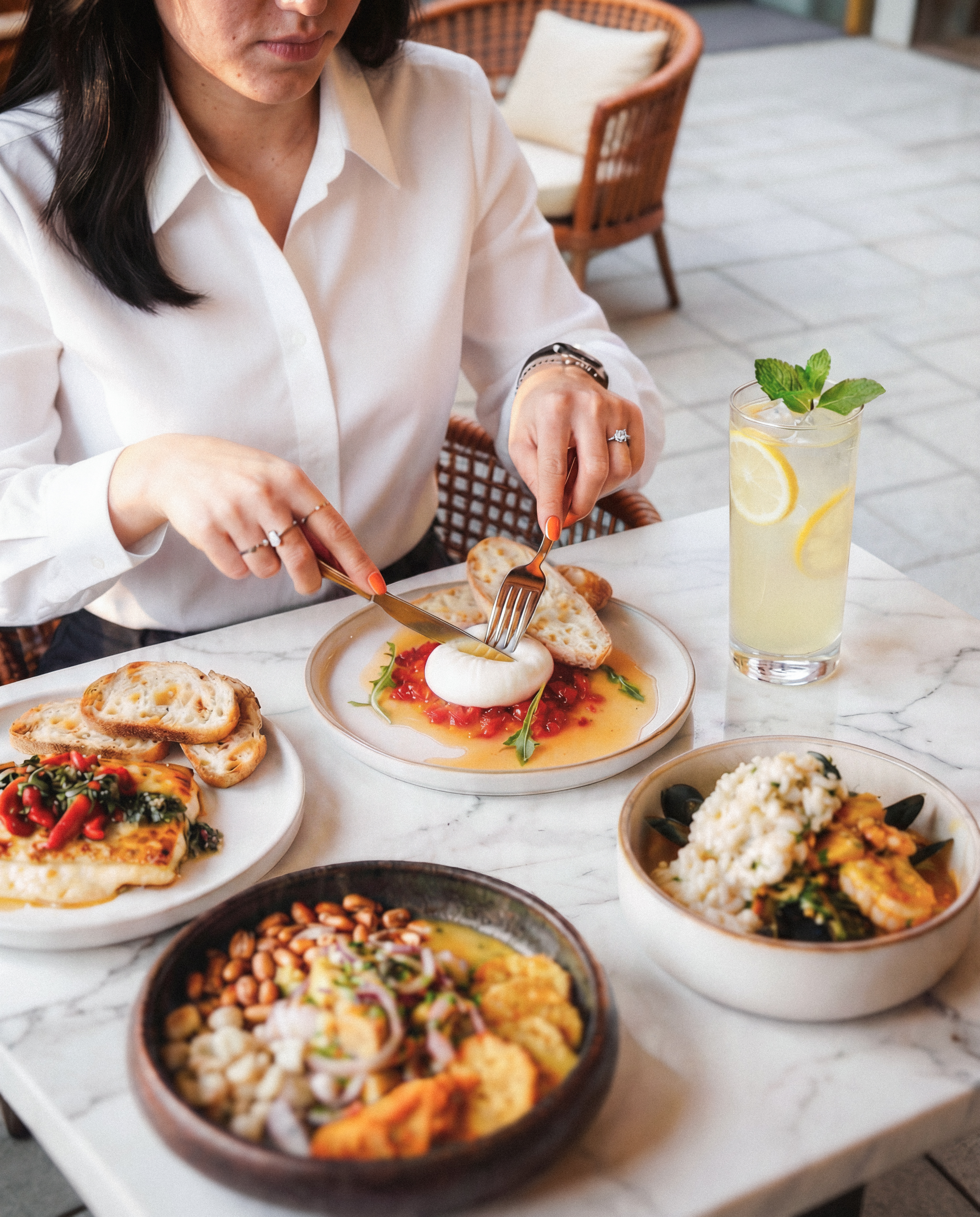 Midday bistro plates and signature dishes at Ventura Wynwood